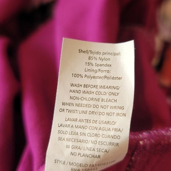 Freshwater Floral Print Surplice Lace-Up Back One Piece Swimsuit, Size 3X, NWT - Picture 5 of 11